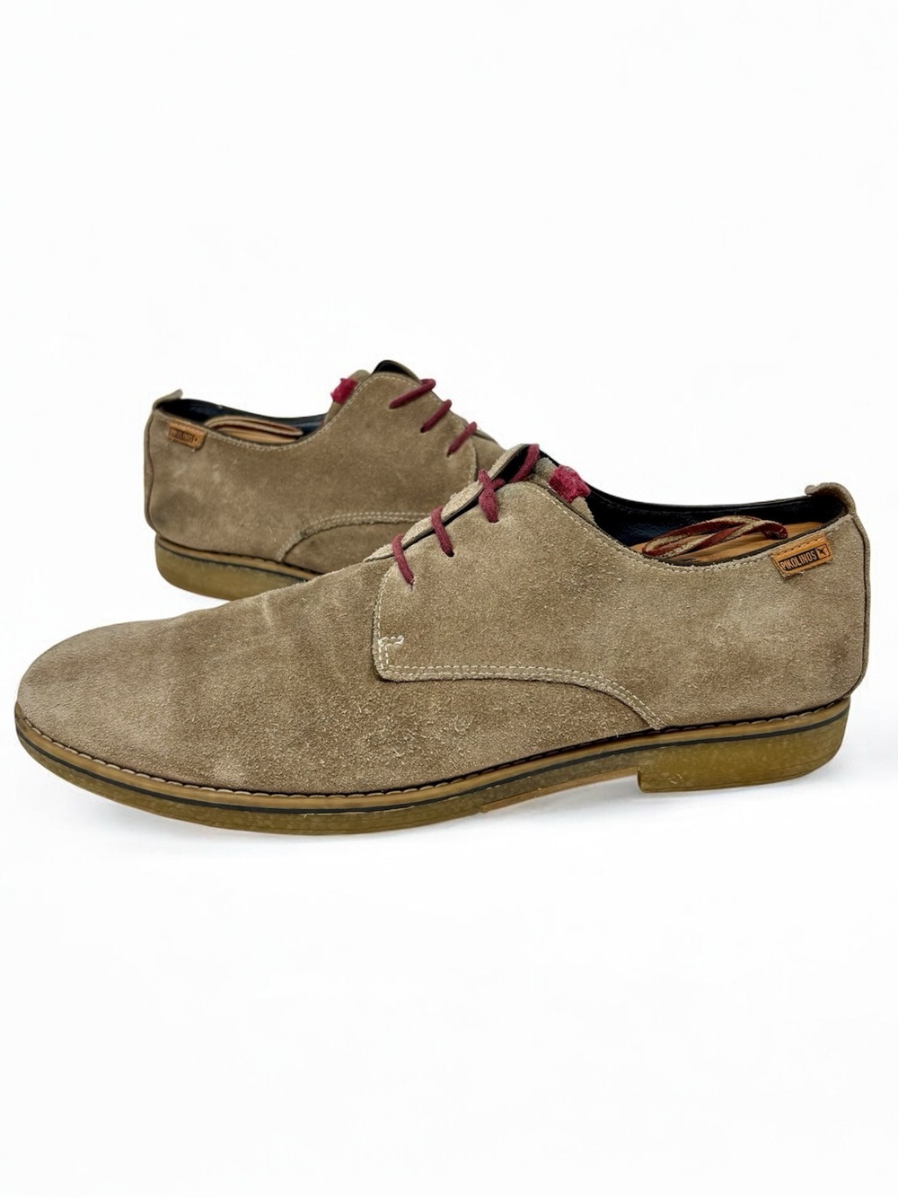 Pikolinos Lace Up Suede Oxfords Leather Gray Tan Office Business Casual Men’s 12